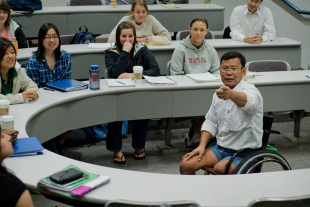 Cambodian national "Reth" Tun Channareth, the 1997 Nobel Peace Prize winner, during a visit to Seattle University, June 2, 2011.